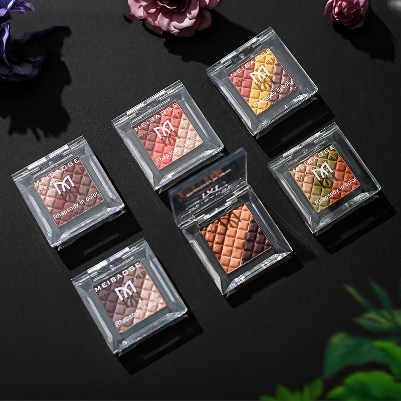 MEIBAOGE 3 цвета градиентные тени для век Палитра Порошковые стойкие легкие карамель