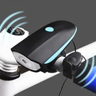 Велосипедный передний фонарь с электрическим громким гудком, многофункциональный Ультраяркий USB Перезаряжаемый Головной фонарь, высококачественный предупредительный свет