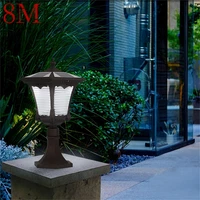 8m solar wall lamp outdoor led modern post light pillar waterproof for home patio porch garden courtyard villa lawn lamp