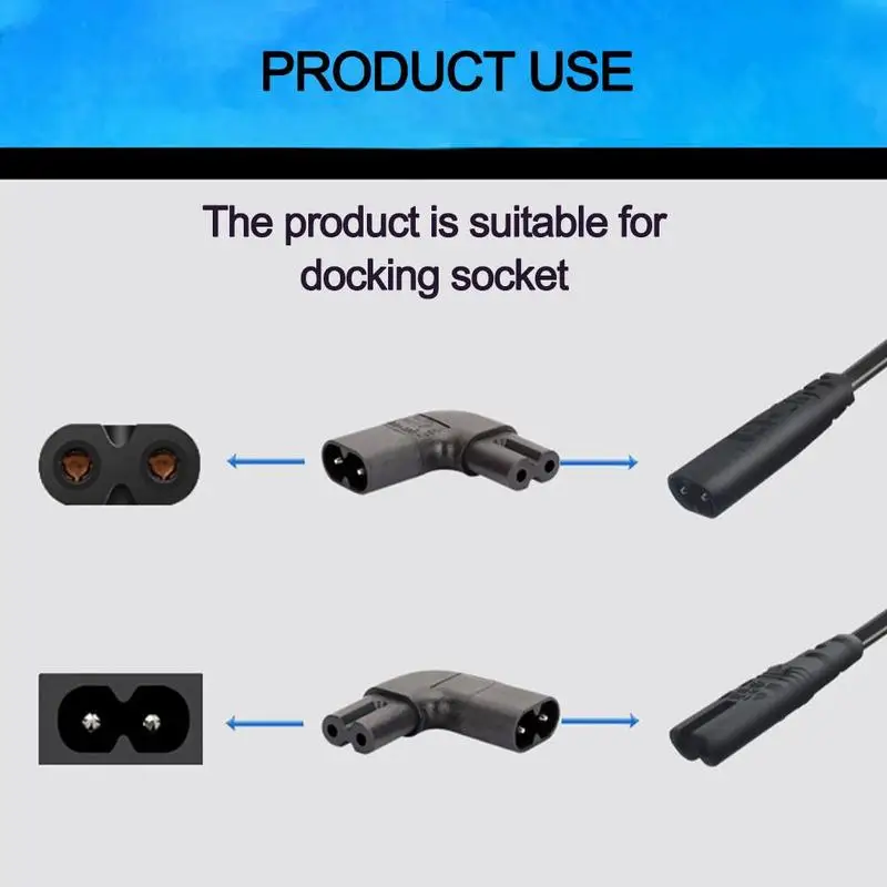 

Power Conversion Plug Eight-character Male To Female Side Connector Elbow Elbow Left/Right F6F9