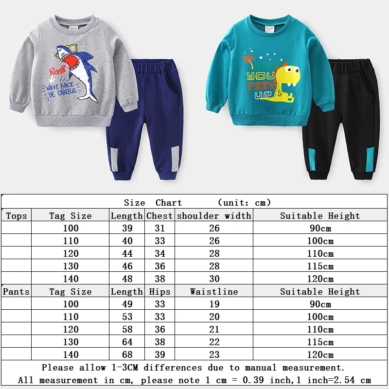 Лидер продаж 2021 одежда для маленьких мальчиков комплект одежды пуловер с акулами