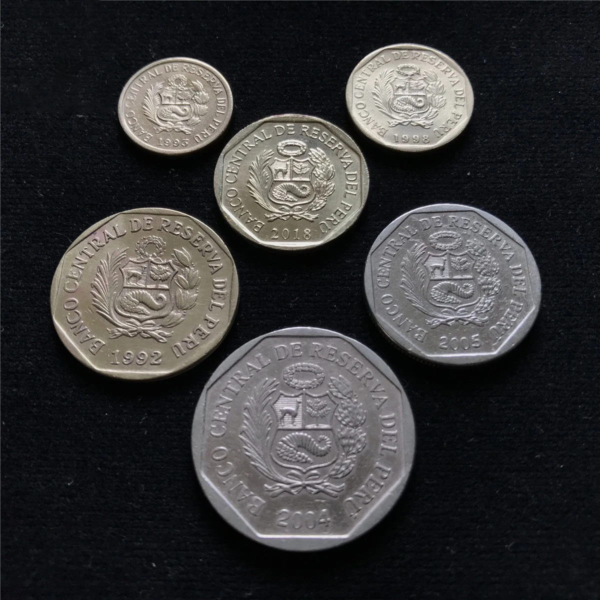 Набор из 6 монет Перу Латинская Америка Коллекция 100% настоящих оригинальных UNC