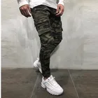 Мужские брюки-карго, камуфляжные однотонные спортивные штаны для бега, в стиле хип-хоп, для фитнеса, на осень