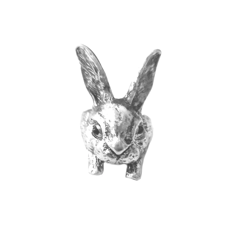 Прямая поставка милый кролик Винтажное кольцо в стиле хиппи античное