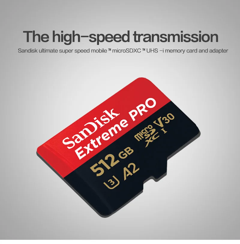 Оригинальная SanDisk карта памяти, высокая скорость 170 МБ/с./с, 512 ГБ, SDXC Class 10 U3 A2 Extreme Pro, tf-карта V30 UHS-I, Micro SD карта