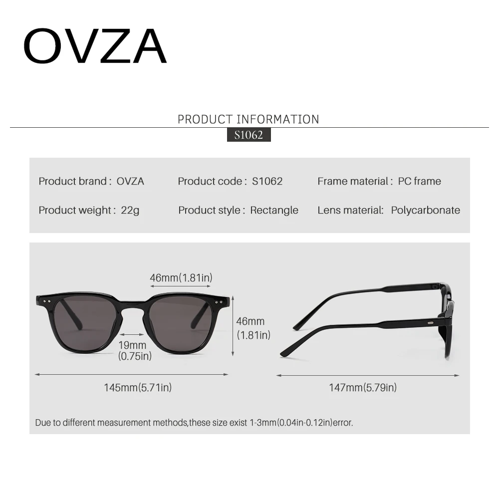 Солнцезащитные очки OVZA мужские прямоугольные в стиле ретро с цветными линзами