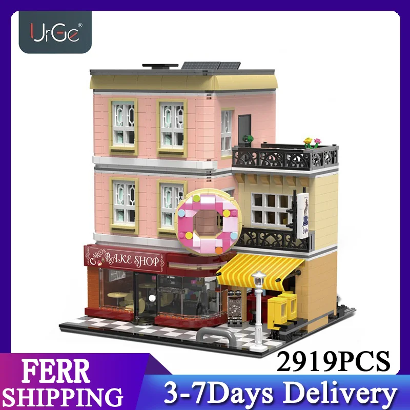 

Urge MOC UG-10180 Creator Series Bake Shop Baking House Bakery Building Blocks Toys 2919pcs Bricks Set Compatible City