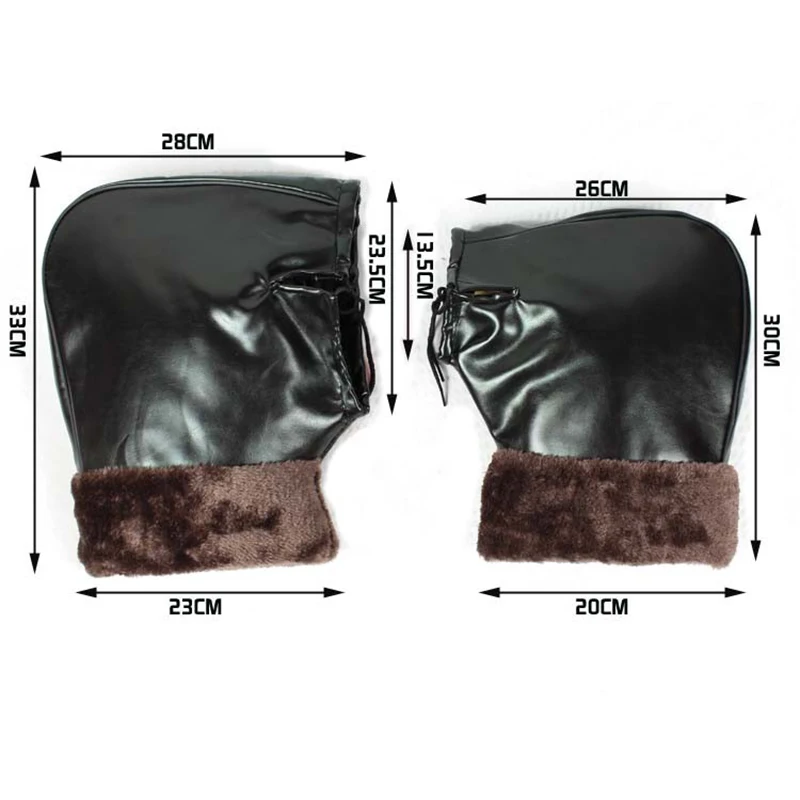 Зимние теплые мотоциклетные перчатки на руль со светоотражающей полосой