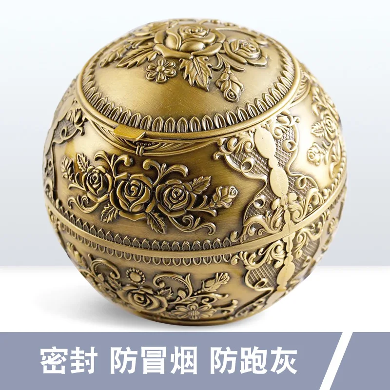 

European-Style Retro Creative Personalized Trend Ashtray Prevent Fly Ash with Lid for Home Office