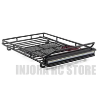 metal luggage carrier roof rack with led light bar for 110 rc crawler axial scx10 traxxas trx 4