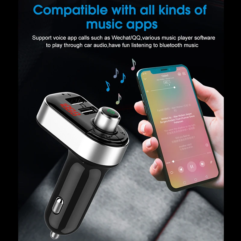 Новый Автомобильный Bluetooth 5 0 FM-передатчик беспроводной громкой связи