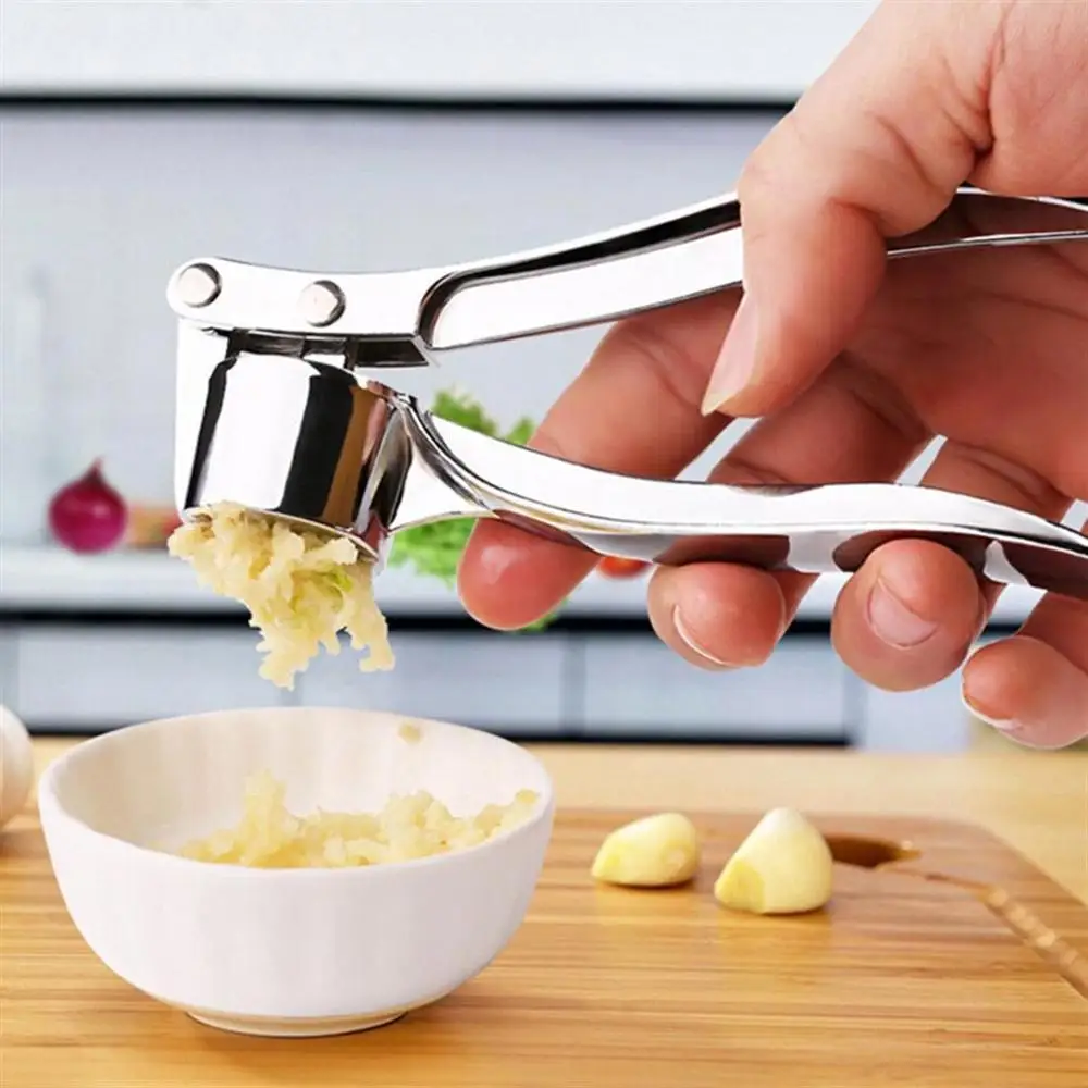

1PC Stainless Steel Garlic Press Home Cooking Vegetables Ginger Squeezer Masher Handheld Ginger Garlic Mincer Tools Kitchen