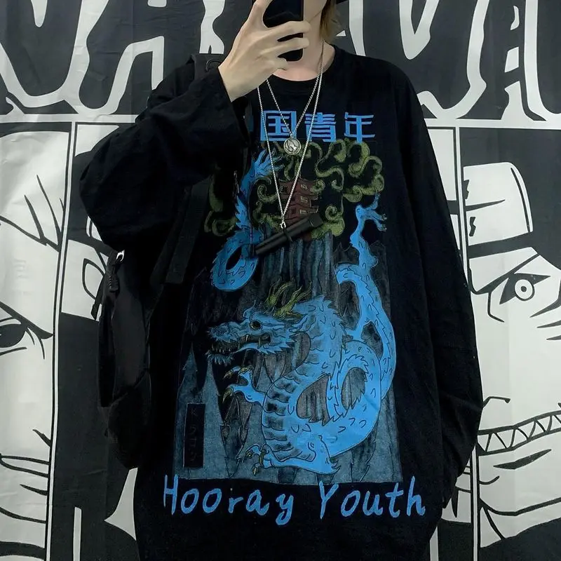 

T-shirt Men's And Women's Fashion Street Fashion Printed Lovers Long Sleeve Bottomed T-shirt Men's And Women's Fashion