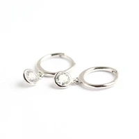 dainty genuine 925 sterlling silver small huggie hoop earrings for women crystals cz diamond zircon stone drop charms jewelry