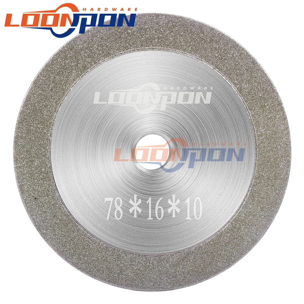 

78mm Diamond Grinding Wheel Electroplating Parallel Angle Cutter Grinder Grinding Disc for Grinding Hole 10mm Thickness 10mm