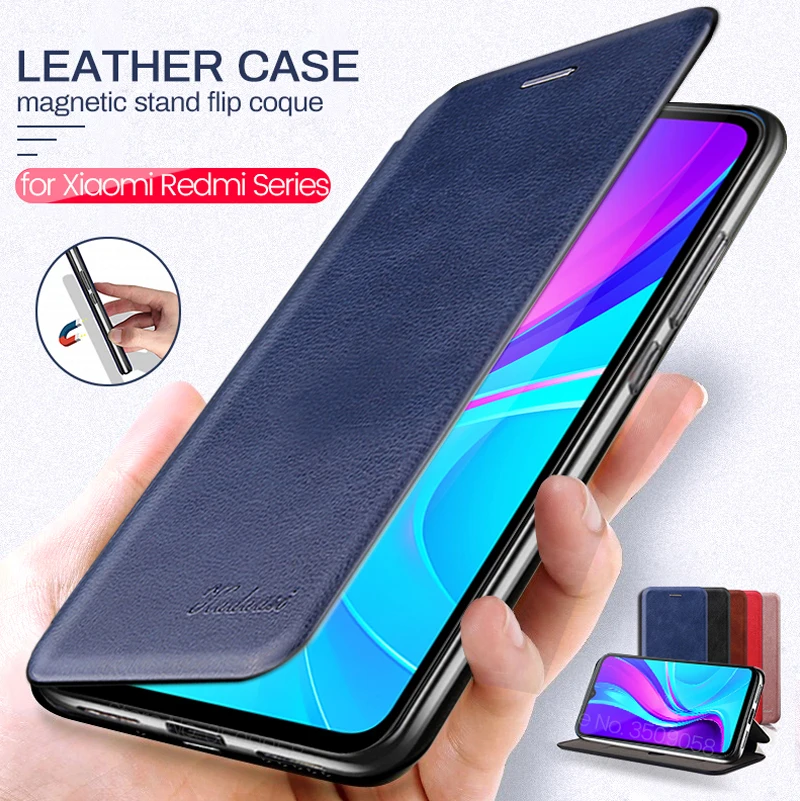 Кожаный чехол книжка с подставкой для Xiaomi Mi 10T Pro Note 10 Lite Redmi 9C 9A 8A 7A 9T 9S 9 8 7 бумажник