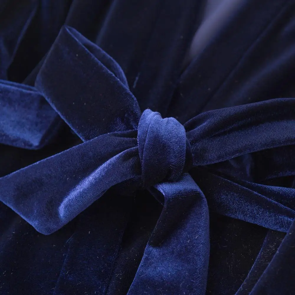 

Women Velvet Printed Ruffle 3Pcs Sleepwear Set Autumn Pajama Suit Sexy Lace Nightwear Bride Wedding Robe Intimate Lingerie