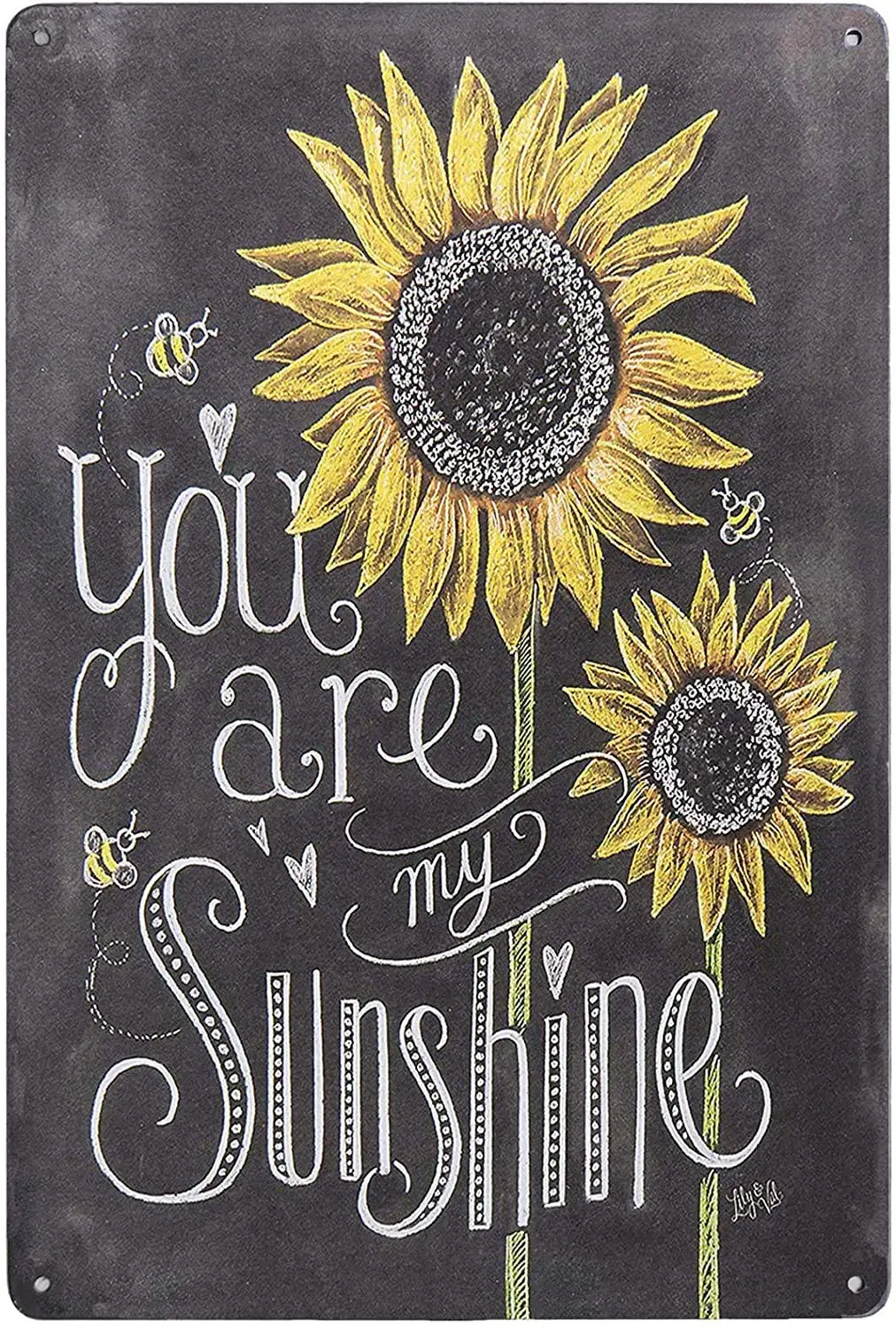 

Colorful Sunflowers You are My Sunshine Vintage Tin Bar Sign Country Farm Kitchen Wall Home Decor Art Signs Gift for Friend 8X12