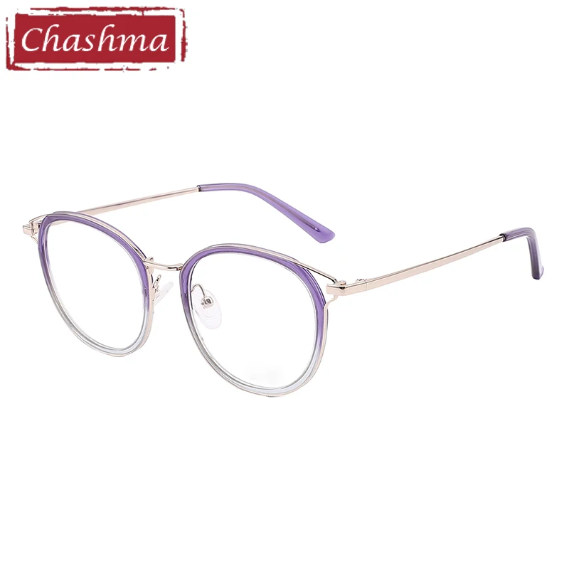 

Chashma Gradient Color Round Purple Acetate Girl Blue Eyewear Student Prescription Glasses Frame Women Optical Spectacle