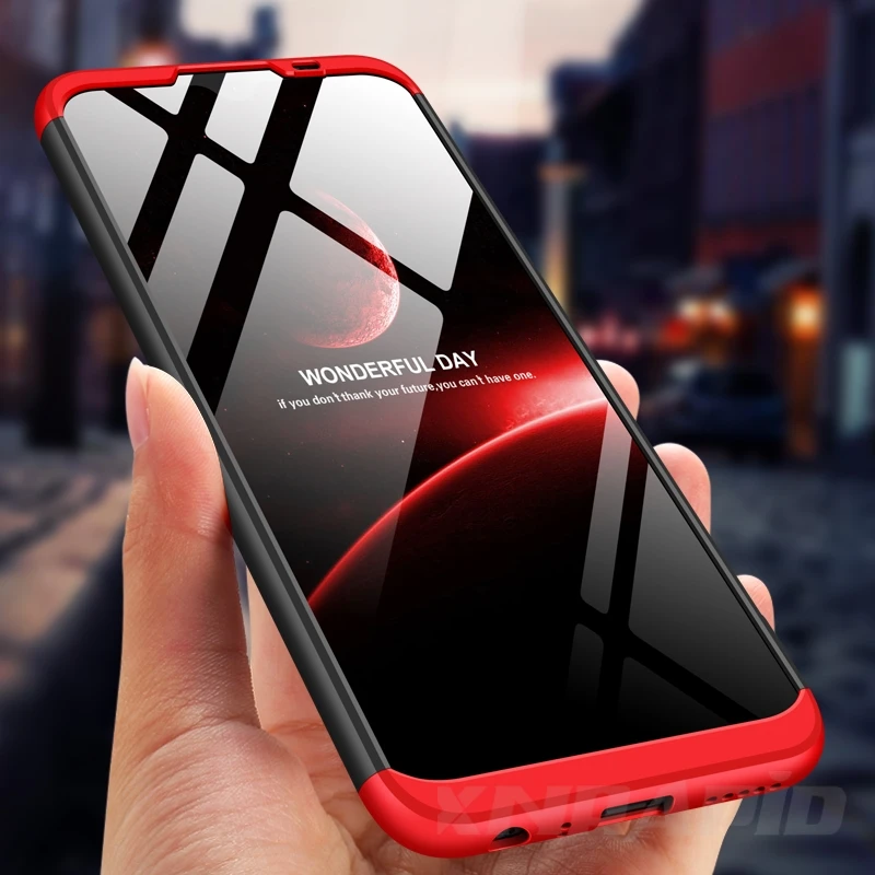 Для Xiaomi Redmi Note 8T чехол 3 в 1 Жесткий PC матовый пластиковый задний ударопрочный