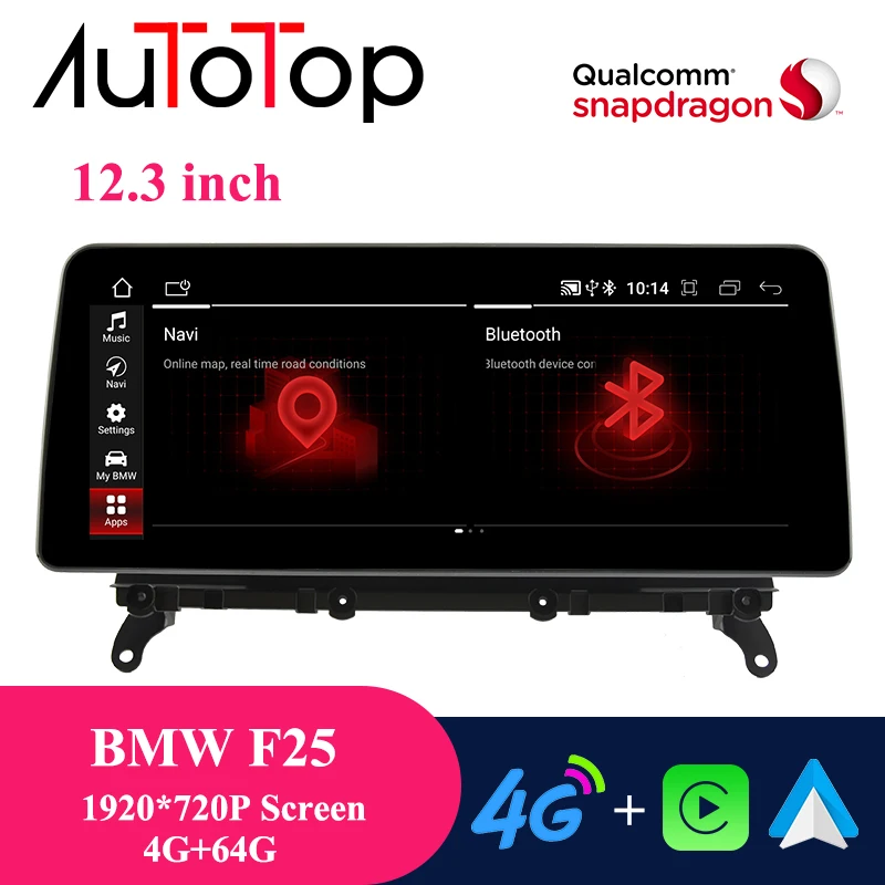 

AUTOTOP 12.3" Auto Radio Headunit Navigation GPS For BMW X3 F25 X4 F26 CIC NBT System Car Player Audio Stereo Multimedia Monitor