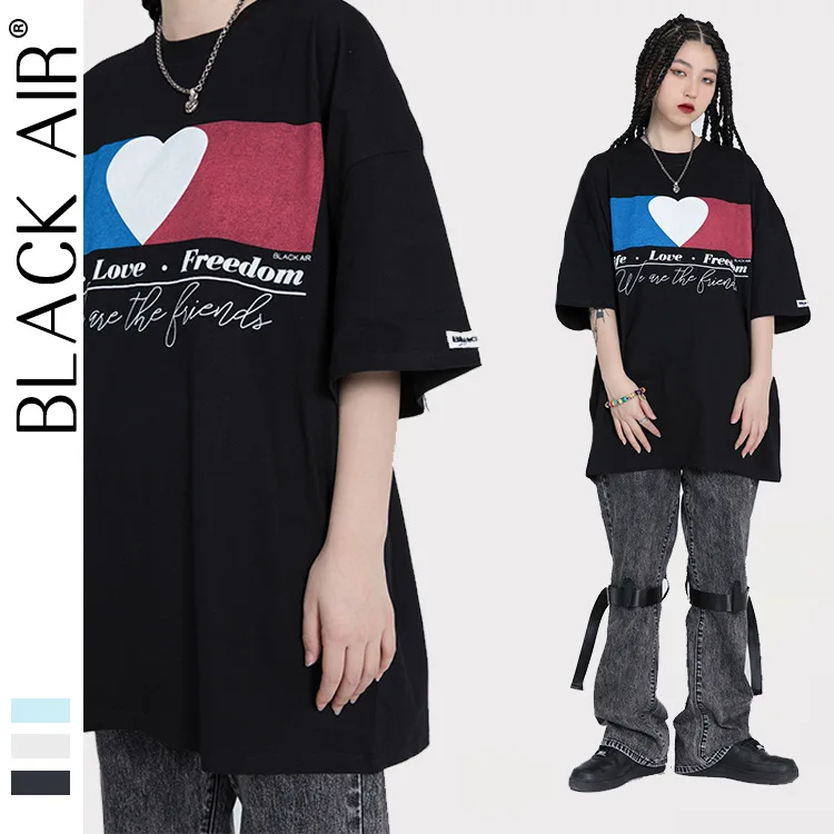 

BLACKAIR Life Love Freedom graphic t shirts men clothing 2021 oversized t shirt harajuku streetwear Tops Tees retro t shirt 2244