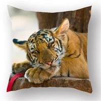 tiger head digital printing oem customized cushion covers with filling