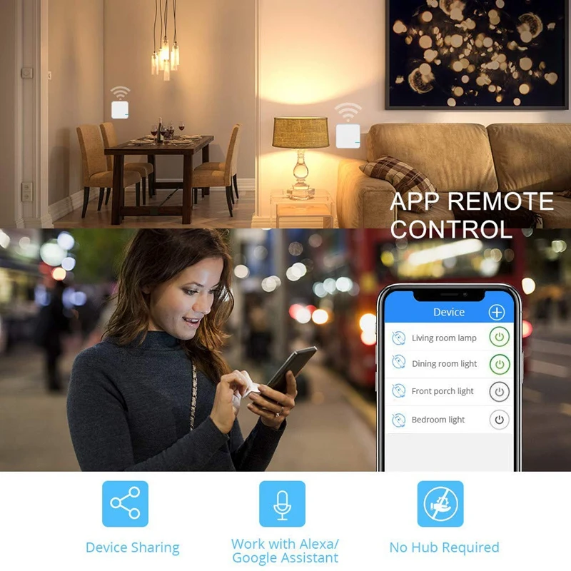 Умный беспроводной настенный светильник Wi Fi работает с Alexa Google Assistant не требуется
