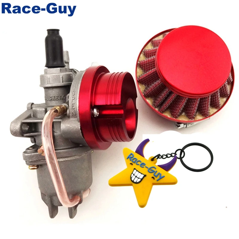 Красный 44 мм воздушный фильтр + стек карбюратор для 2 тактного мини мотовездехода