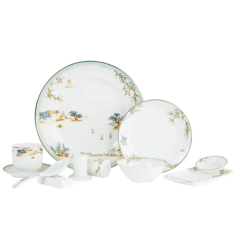 Европейский гостиничный керамический набор посуды тарелка для риса круглое