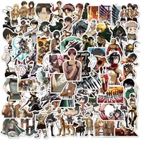 100pcs attack on titan anime stickers pack vinyl for laptop stationery skateboard ps4 guitar decal helmet classic toy sticker