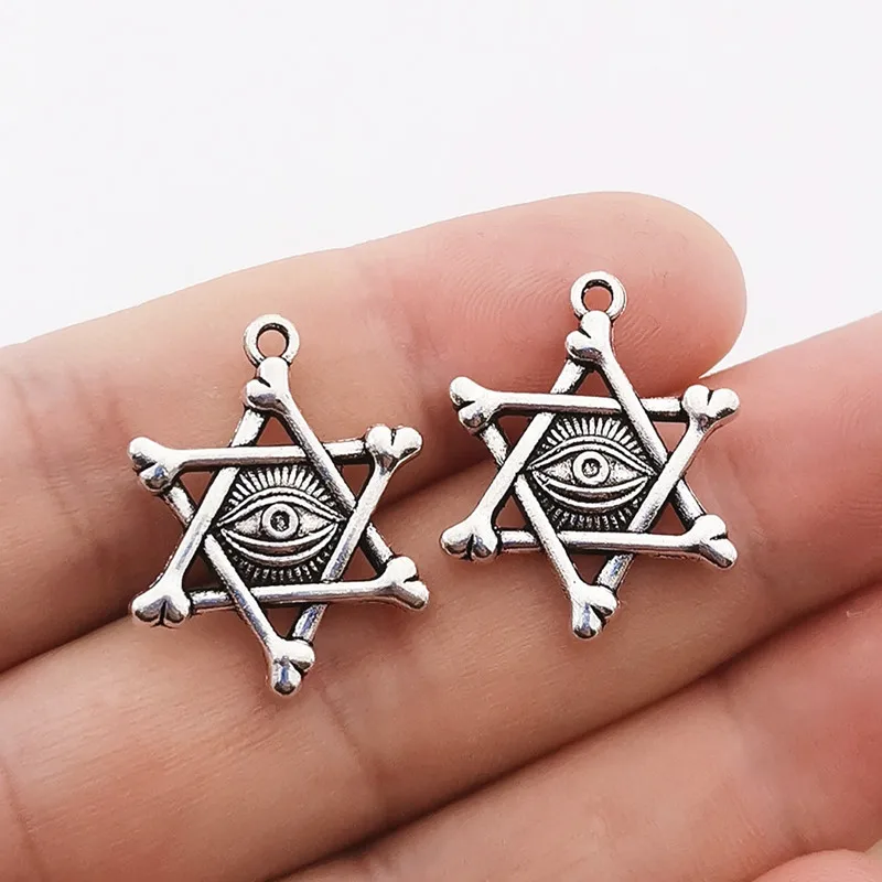 10 шт. серебряные подвески в форме Давида сглаза 25 х20 мм | Украшения и аксессуары