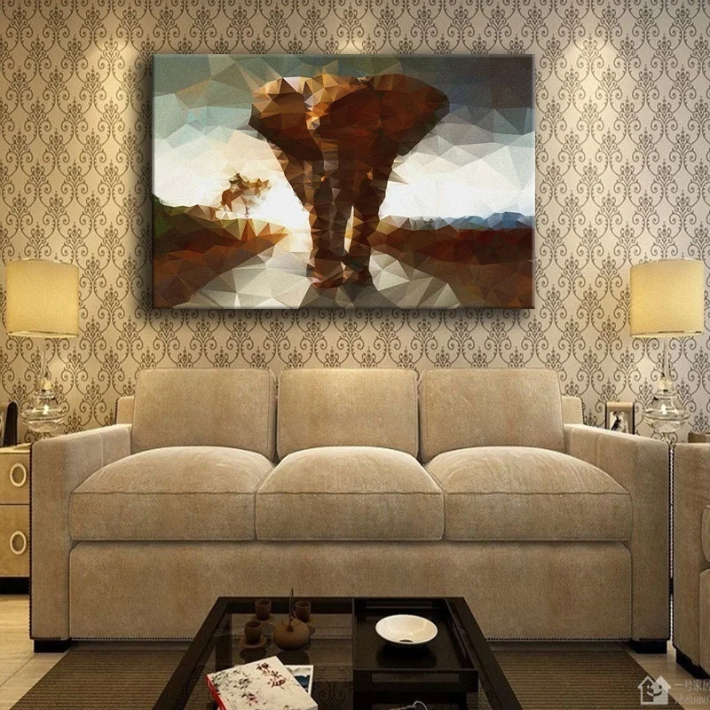 Картина на холсте домашний декор 1 шт. слон мозаика фоны живопись художественные