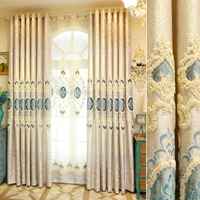 custom curtains for living room bedroom upscale european style embroidered window shade cloth left and right biparting open