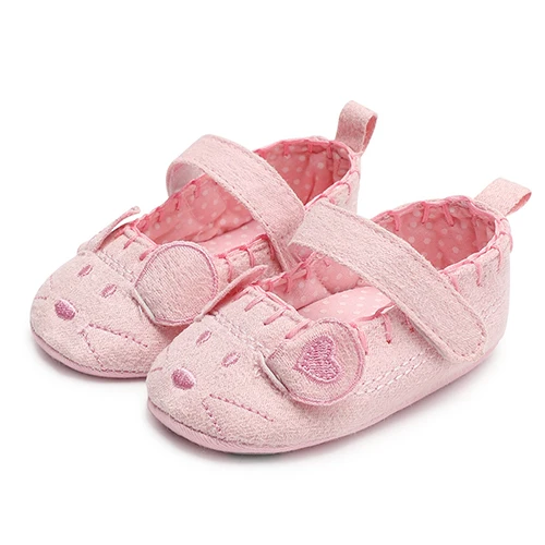 Pink Милые мягкие тапочки из флиса и хлопка для маленьких мальчиков и девочек; обувь для новорожденных; обувь для малышей; Мокасины - Цвет: Pink