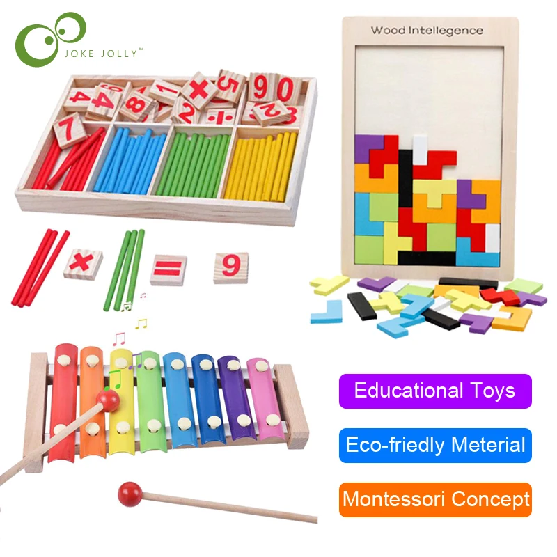Детские развивающие игрушки деревянные Тетрис головоломка ксилофон Счетные