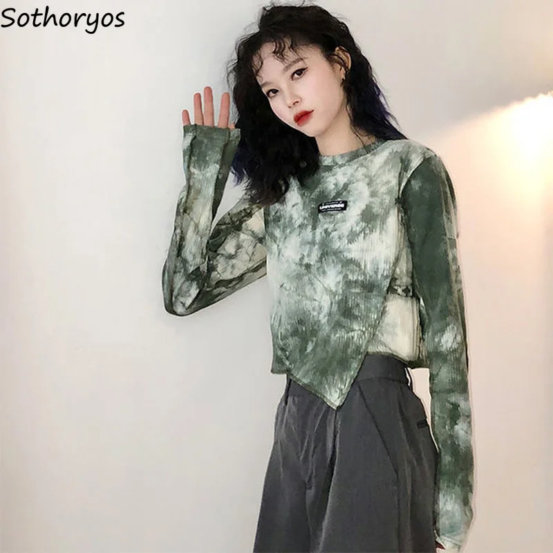 

Укороченный Топ женский, с длинным рукавом, в стиле хипстера