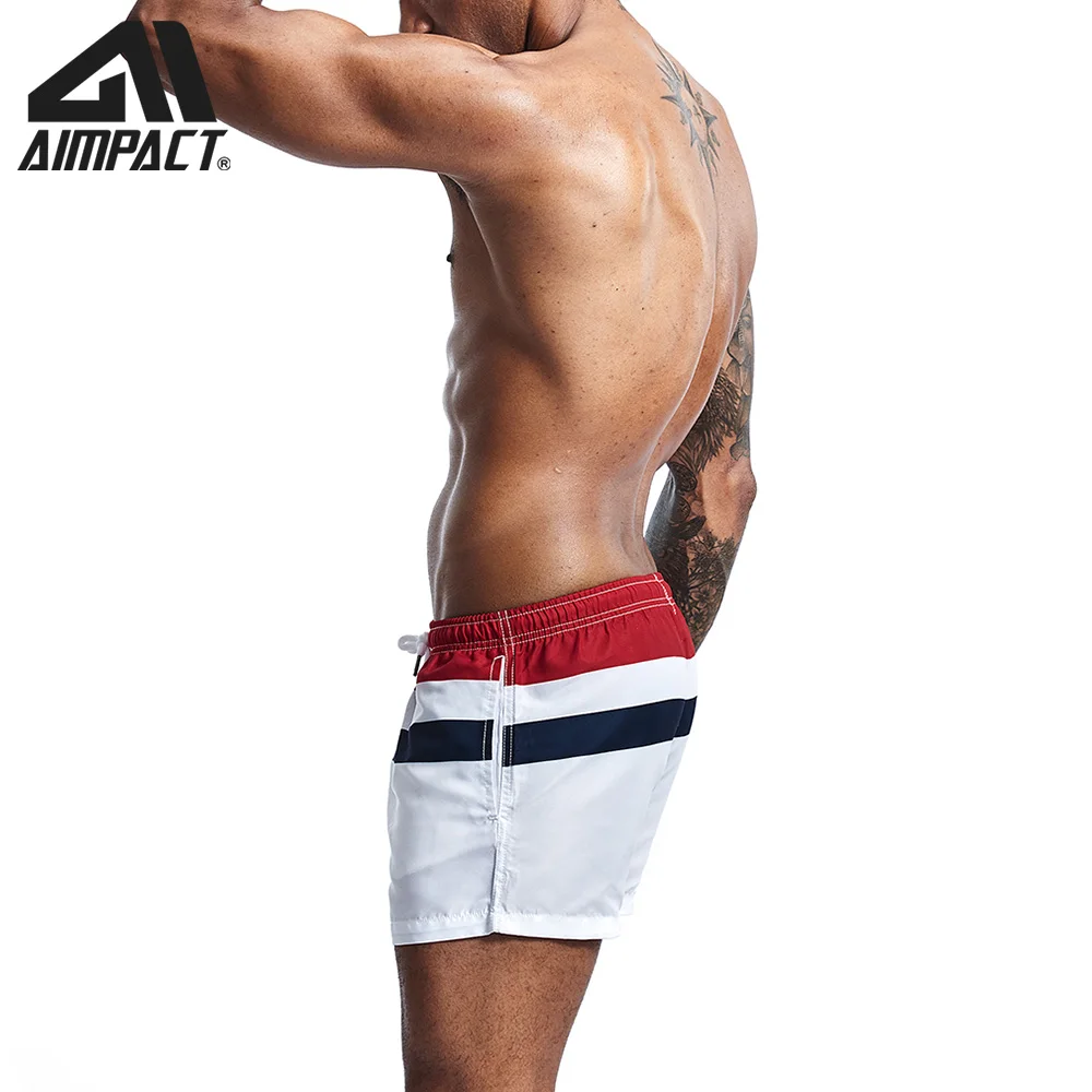 Fashion New Men's Board Shorts Fast Dry Male Swim Trunks Striped Casual Sport Surf Beachwear Hybird Shorts AM2212
