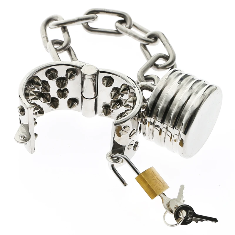 БДСМ нагрузка вес шипы зубы кольцо для члена Растяжитель с прикрепленным весом