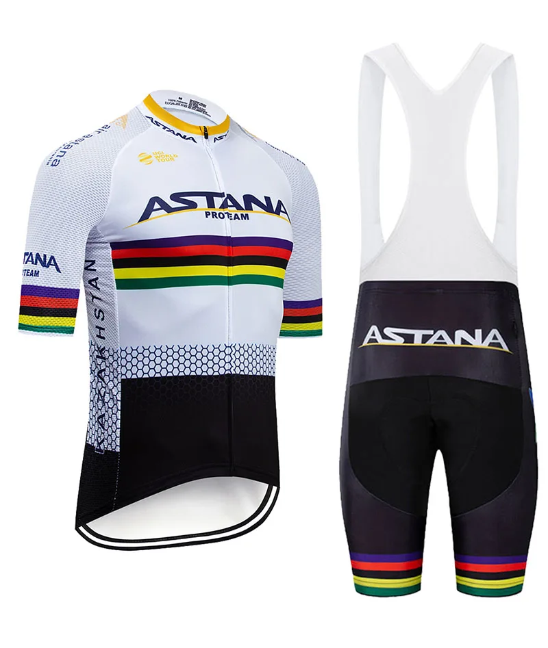 Новинка 2019 профессиональная команда Астана мужской велосипедный костюм дышащая