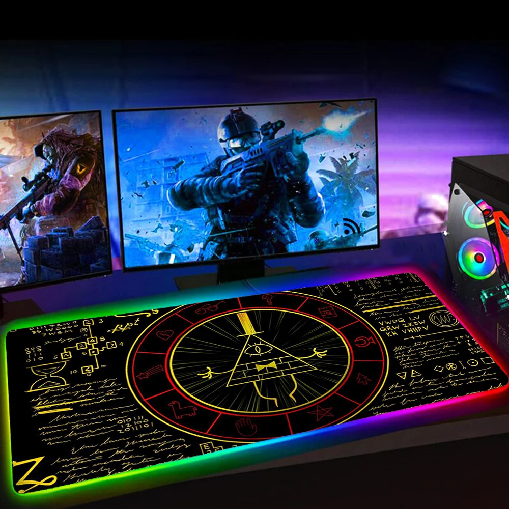 

RGB XXL Mouse Pad Personality Mathematician Digital Gaming Mause Pad 250x350mm Mousepad Keyboard Mat Rubber No-slip with Backlit