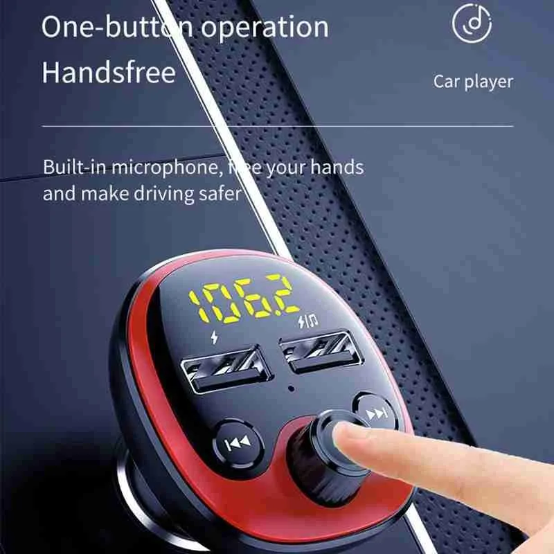 

Bluetooth 5.0 FM Transmitter Dual USB Car Charger Wireless Handsfree Car Kit FM Radio Adapter Support TF Card USB Driver