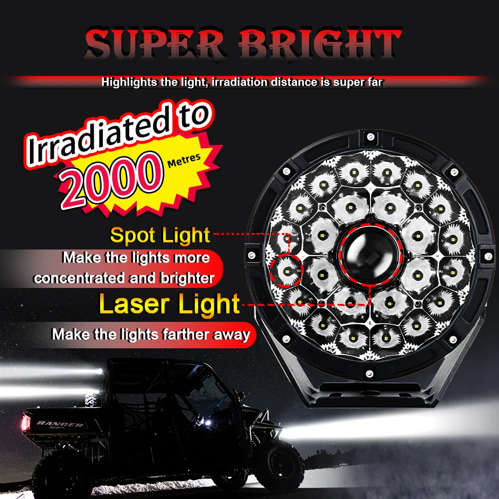 

2 Years Warranty Off Road Truck Tractor Suv 8.5Inch Led Round Spot Laser Fog Driving Work Light