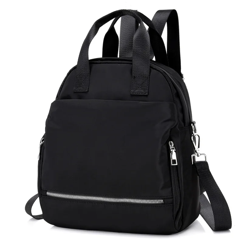 

Водонепроницаемый нейлоновый дизайнерский рюкзак для женщин, лидер продаж, модный вместительный школьный ранец черного цвета для девочек-...