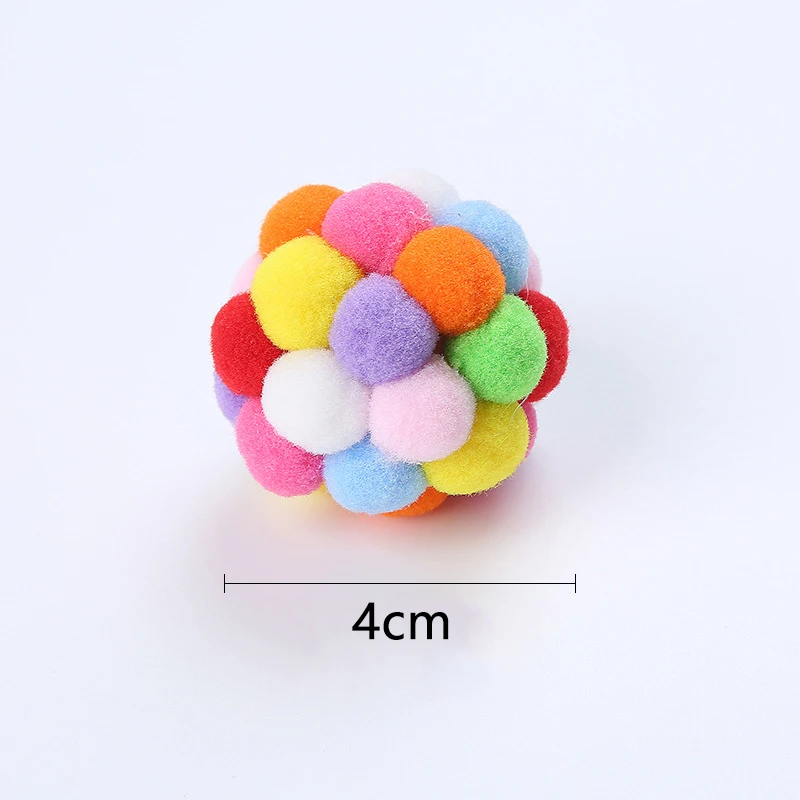 Cat Interactive Toy Balls Mouse Cage Toys Plush Artificial Colorful Teaser Pet Supplies | Дом и сад