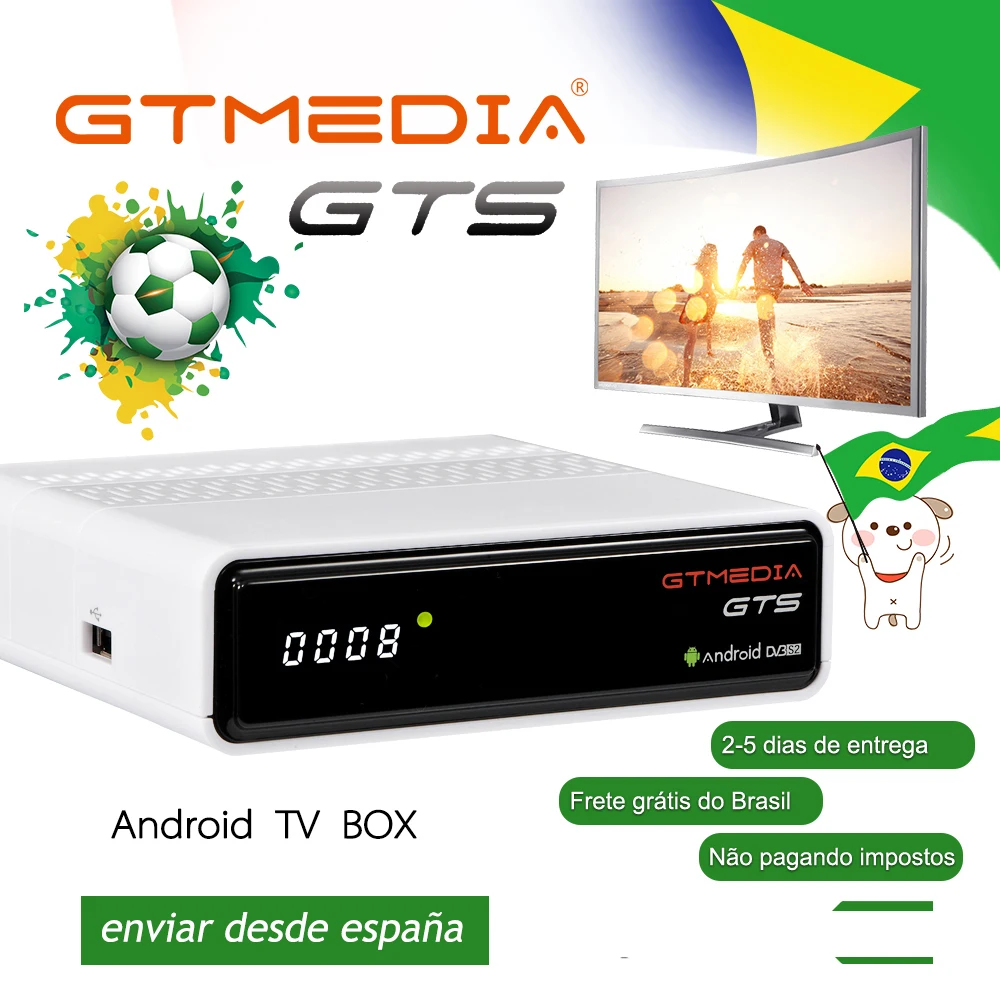 GTMEDIA GTS 4K Android ТВ приставка рецептор DVB S2 Bluetooth спутниковый ресивер Поддержка Cccam IP tv