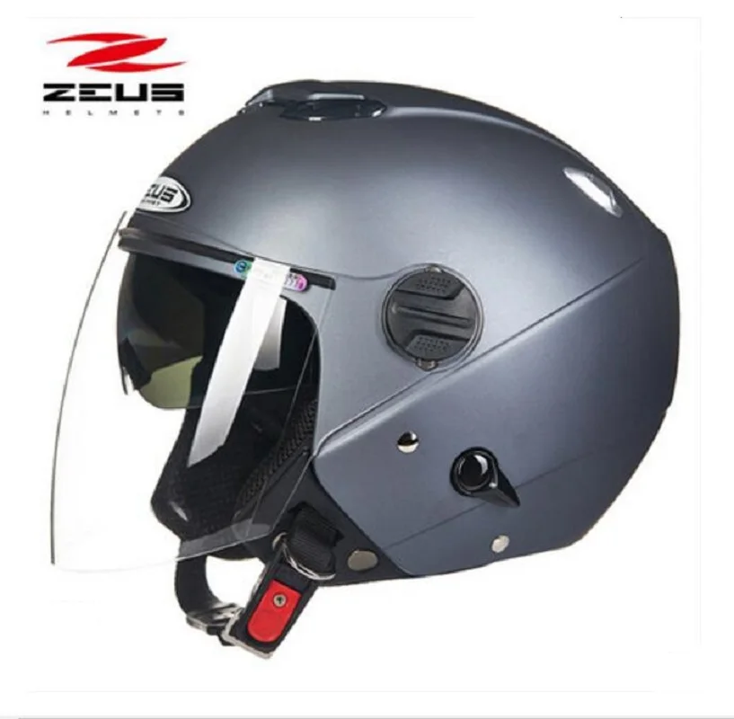 2019 Новинка ZEUS двойные линзы мотоциклетный шлем ZS-202FB ABS Половина лица 3/4 защитные