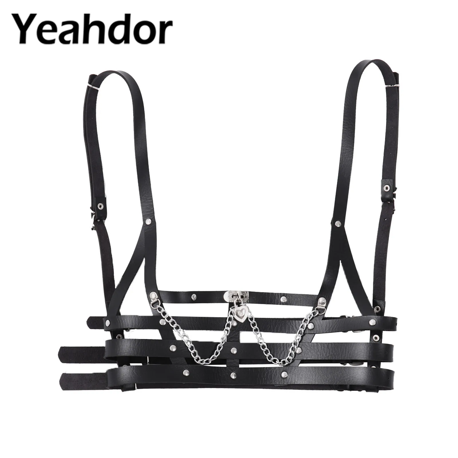 

Women Sexy Restraints Gothic Waist Belt Adjustable Buckles PU Leather Waist Strap Costume Sexy Suspender Harness Shoulder Belt