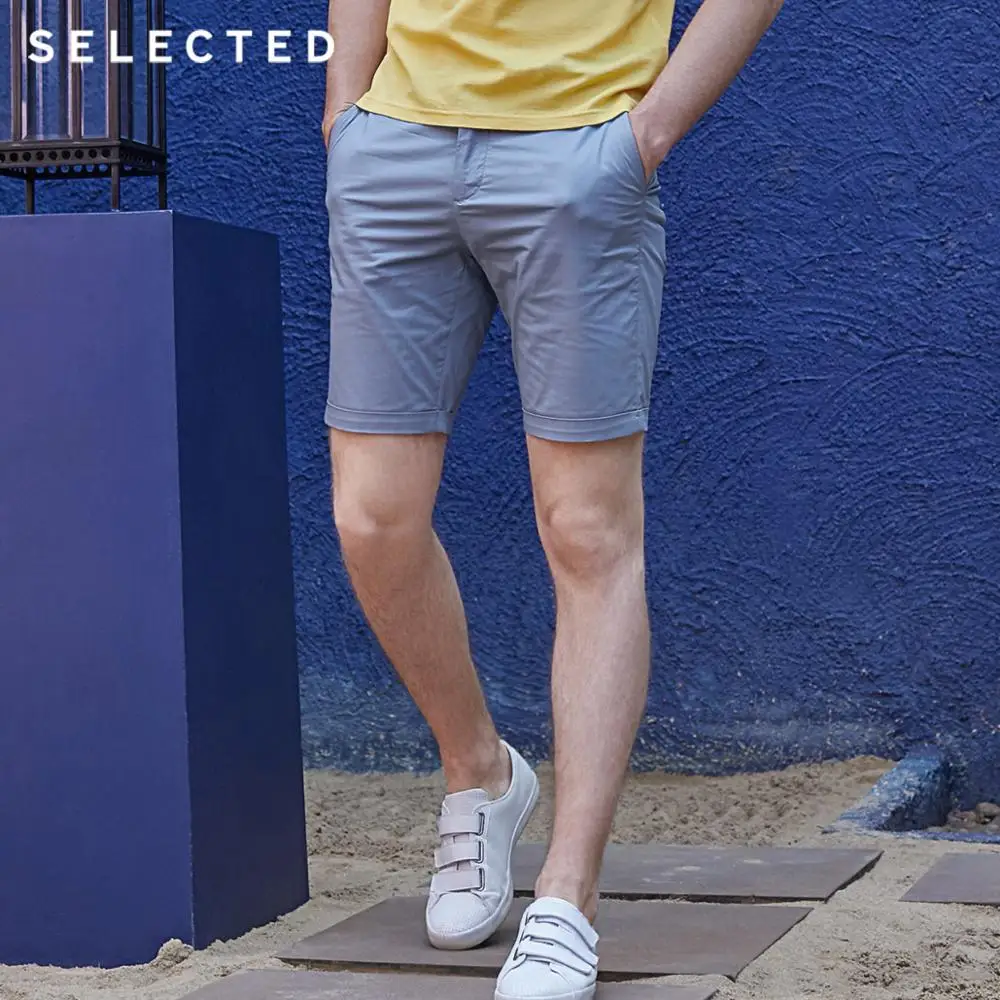 SELECTED Men's Summer Slight Stretch Cotton Pure Color Straight Fit Shorts S|4192SH520 | Мужская одежда