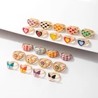 Кольцо Tocona новое модное в форме сердца для женщин и мужчин цветное капающее масло Yi Yang парные металлические аксессуары из сплава ювелирные изделия кольцо